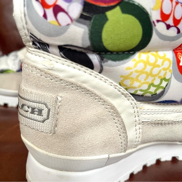 Coach Dorean Colorful Monogram Logo Print Winter Boots Size 7.5 - Picture 9 of 16